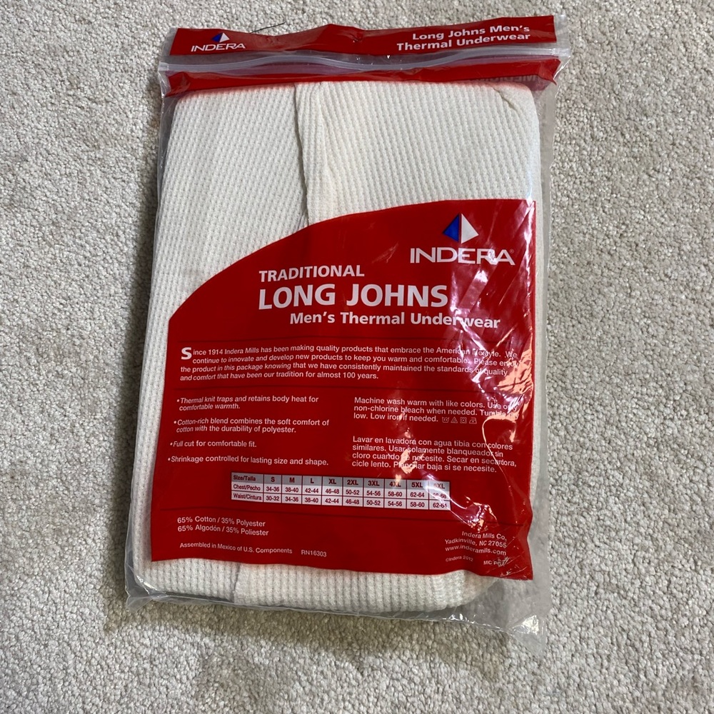 Traditional long Johns men’s thermal underwear bottoms XL - Picture 2 of 4